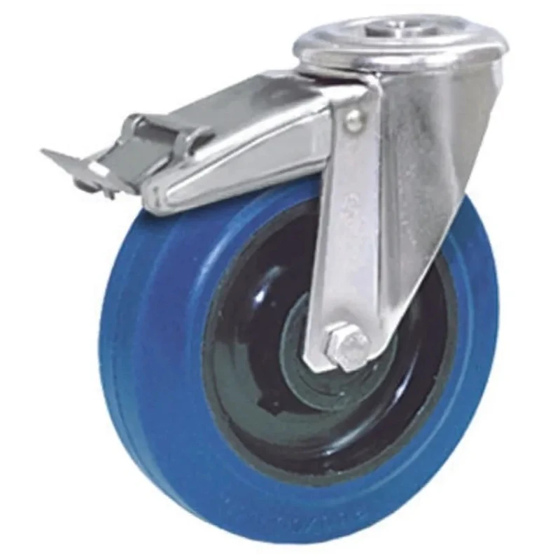 LAG Swivel Castor, 180 kg Load Capacity, 125 mm Diameter Rubber Wheel with Polyamide Hub 32509BFRFC