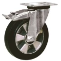 LAG Braked Swivel Castor, 300 kg Load Capacity, 160 mm Rubber Wheel, Galvanised Steel Frame, Roller Bearing, 16334 FR