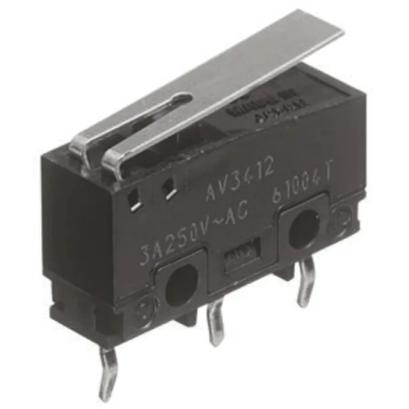 Panasonic Short Hinge Lever Micro Switch, Solder Terminal, 100mA, 250V AC, 30V DC, SPCO AVT321461-A