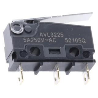 Panasonic Hinge Lever Micro Switch, Solder Terminal, 5A, 250 V AC, SPCO AVL3225-A