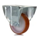 LAG Fixed Castor, 100 kg Capacity, 80 mm Wheel Diameter, Polyurethane Wheel, Galvanised Steel Frame, Model 22152
