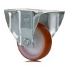 LAG Fixed Castor, 100 kg Capacity, 80 mm Wheel Diameter, Polyurethane Wheel, Galvanised Steel Frame, Model 22152