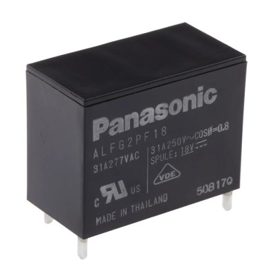 Panasonic PCB Power Relay SPST, 18V DC Coil Voltage, 31A Switching Current, Silver Alloy Contacts ALFG2PF18