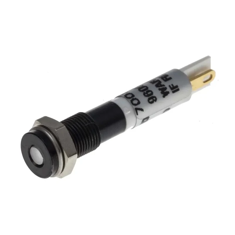 RS PRO White Panel Mount Indicator 12V DC 20mA Solder Tab Termination IP67 Flush 700-1628