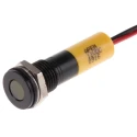RS PRO Yellow Panel Mount Indicator 12V DC 20mA Lead Wire Termination IP67 Flush Bezel 700-1984