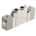 SMC Pneumatic Solenoid Valve Pilot G 1/8, 5 Ports, Aluminium Body, Nitrile Rubber Seal SY5000 