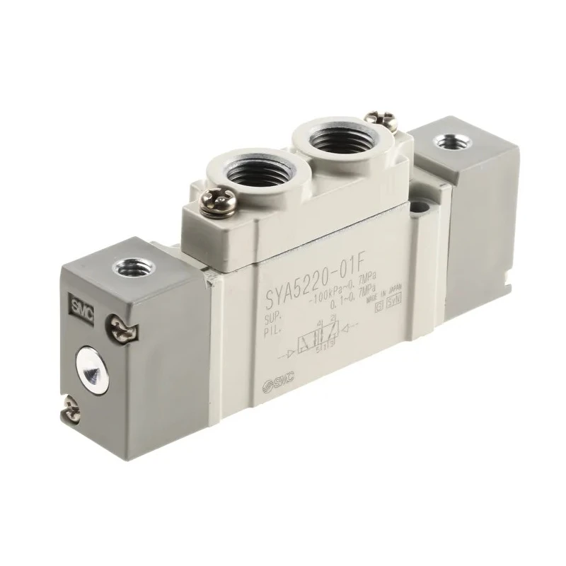 SMC Pneumatic Solenoid Valve Pilot G 1/8, 5 Ports, Aluminium Body, Nitrile Rubber Seal SY5000 