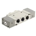 SMC Pneumatic Solenoid Valve Pilot G 1/8, 5 Ports, Aluminium Body, Nitrile Rubber Seal SY5000 