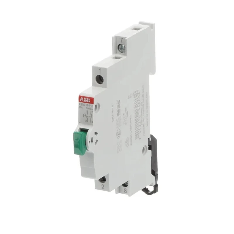 ABB 250V AC DIN Rail Push Button Circuit Trip 16A Current Rating for System Pro M Compact E215 2CCA703152R0001 E215-16-11D