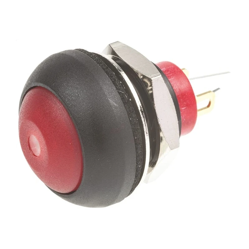 KNITTER-SWITCH DPWL Series Illuminated Miniature Push Button Switch, Momentary, Panel Mount, 12.9 mm Cutout, SPST DPWL1CGRY