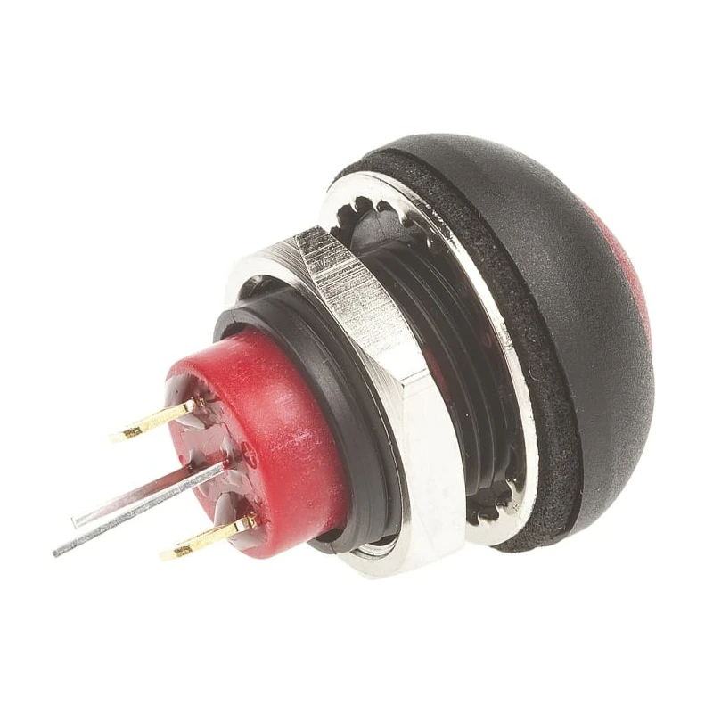 KNITTER-SWITCH DPWL Series Illuminated Miniature Push Button Switch, Momentary, Panel Mount, 12.9 mm Cutout, SPST DPWL1CGRY