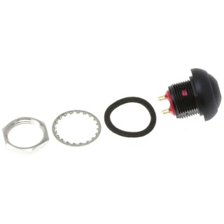 KNITTER-SWITCH Miniature Push Button Switch, Momentary, Panel Mount, 12.9 mm Cutout, SPST, Black LED, IP67, 250 V ac DPW1CGK