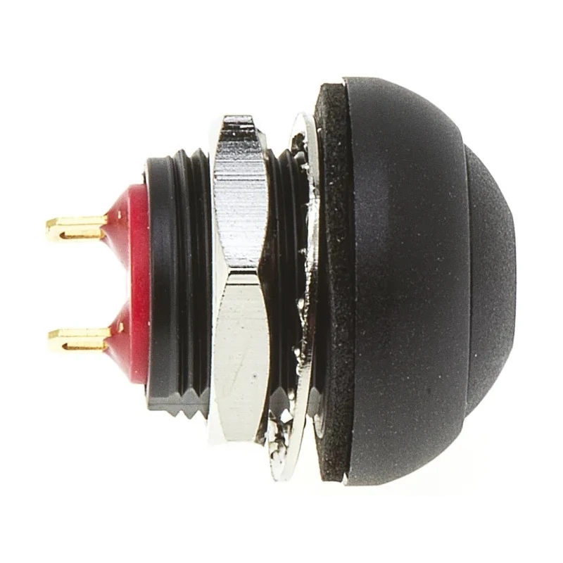 KNITTER-SWITCH Miniature Push Button Switch, Momentary, Panel Mount, 12.9 mm Cutout, SPST, Black LED, IP67, 250 V ac DPW1CGK