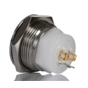 ITW Switches 48M Series Illuminated Push Button Switch Panel Mount 19 mm Cutout Silver SPST IP67 48M-112B