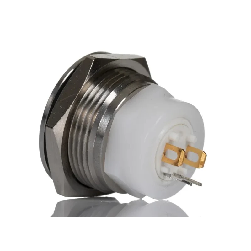 ITW Switches 48M Series Illuminated Push Button Switch Panel Mount 19 mm Cutout Silver SPST IP67 48M-112B