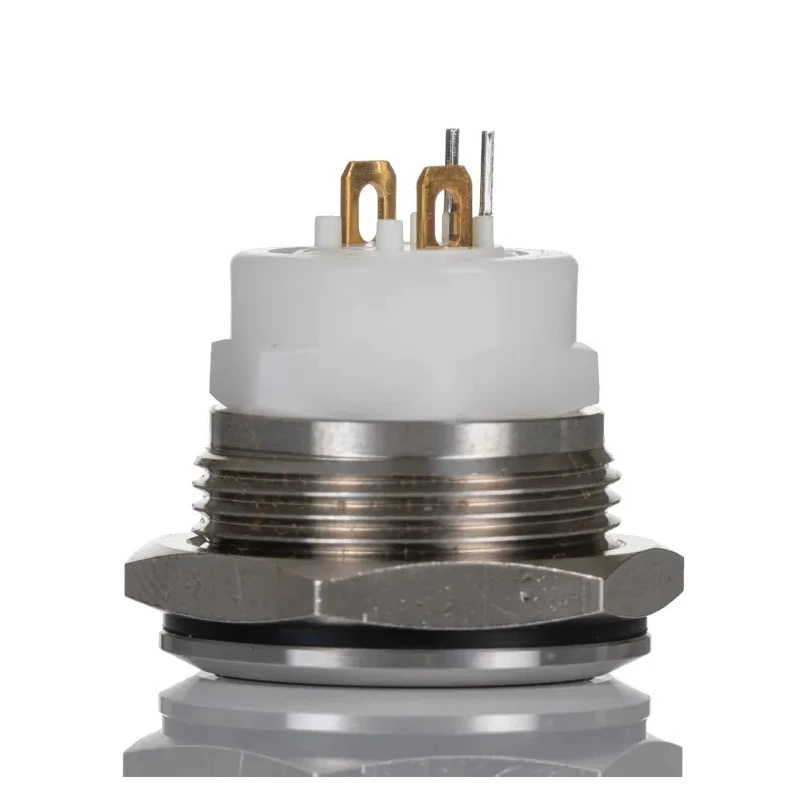 ITW Switches 48M Series Illuminated Push Button Switch Panel Mount 19 mm Cutout Silver SPST IP67 48M-112B