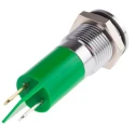 RS PRO Green Panel Mount Indicator 24V dc 20mA Solder Tab IP67 Flush Bezel 703-8838