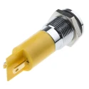 RS PRO Yellow Panel Mount Indicator 24V DC 20mA Solder Tab Termination IP67 Flush Bezel 703-8831