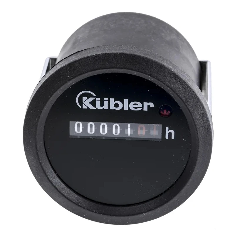 Kubler HR 47 Round Electromechanical Hour Meter Counter 7 Digit 4mm Digit Height No Reset 187-264 Vac / 50 Hz 3.474.901.075