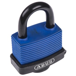ABUS Weatherproof Keyed Padlock Stainless Steel Brass 8 mm Shackle, 53 mm Body 70IB/45