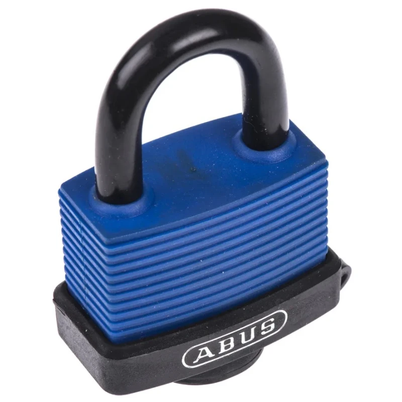 ABUS Weatherproof Keyed Padlock Stainless Steel Brass 8 mm Shackle, 53 mm Body 70IB/45