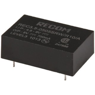 Recom DC/DC Converter, 12V DC Output, 145 mA, 36V DC Maximum Input, 18V DC Minimum Input, 3.5W Power REC3.5-2412DRW/R10/A