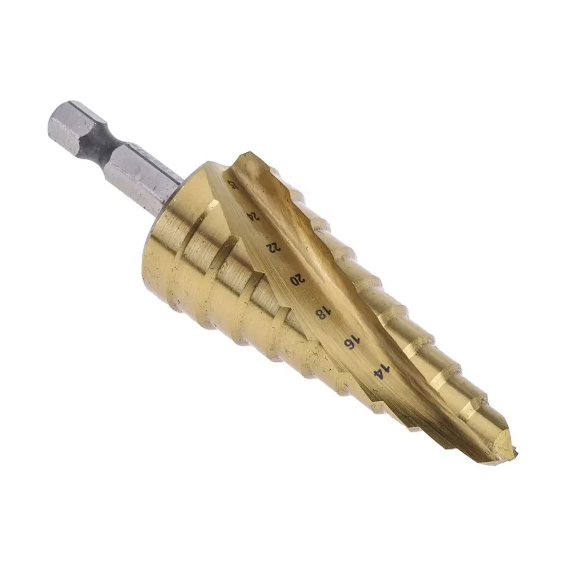 DeWALT HSS Step Drill Bit Hex Shank 6.35 mm 3-20.34 mm Diameter Titanium Finish DT5030-QZ