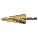 DeWALT HSS Step Drill Bit Hex Shank 6.35 mm 3-20.34 mm Diameter Titanium Finish DT5030-QZ