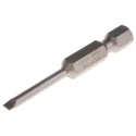 Wiha Screwdriver Bit Slotted Drive, E 6.3 (1/4 in) Tip, Chrome Vanadium Steel, 50 mm Overall Length 01790