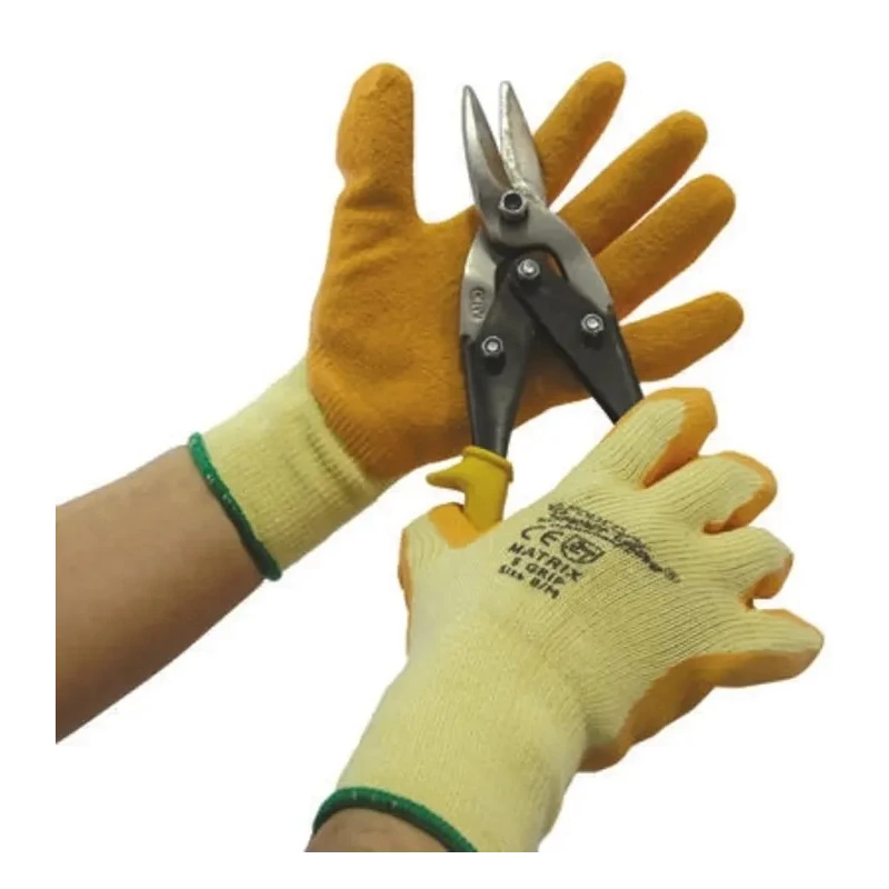 Polyco Healthline Matrix Yellow Latex Work Gloves Size 10, Cotton Polyester Lining, 24 Gloves per Pack 504-MAT