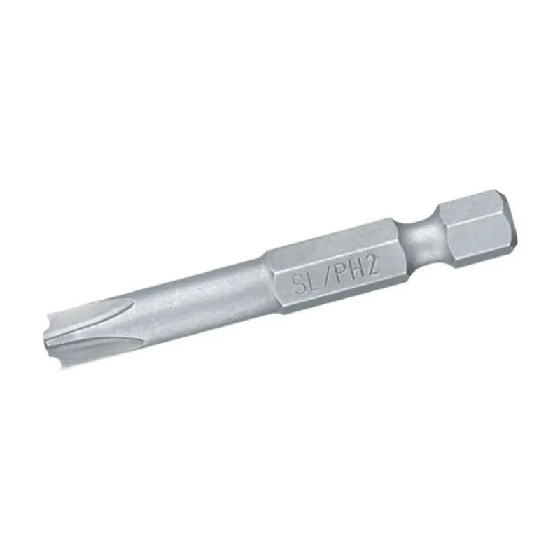 Wiha Plus Minus Screwdriver Bit, 1/4 in Drive Size, PH2 Head Size, Chrome Vanadium Steel, 50mm Overall Length 32492