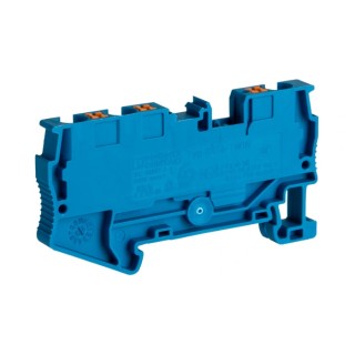 Phoenix Contact Feed Through Terminal Block PT 4-TWIN BU Series Blue, 32A, 800V, 1-Level, Push-in Termination, IECEx 3211775