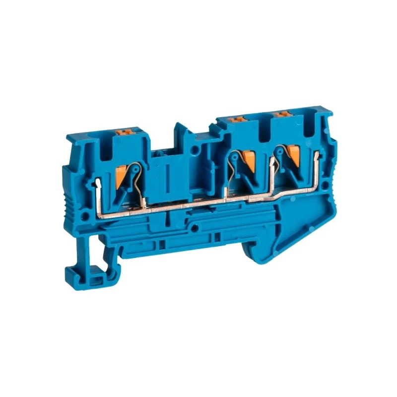Phoenix Contact Feed Through Terminal Block PT 4-TWIN BU Series Blue, 32A, 800V, 1-Level, Push-in Termination, IECEx 3211775