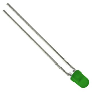 Vishay 3 V Green LED 3 mm (T-1) Through Hole Diffused Round Lens TLHG4401