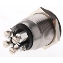 Bulgin Stainless Steel Vandal Resistant Illuminated Momentary Push Button Switch, Panel Mount, 19.2 mm Cutout, SPST MPI001