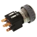 Schurter Illuminated Push Button Switch, Latching, Panel Mount, 22 mm Cutout, DPDT, Red LED, IP00/IP64, 30V 1241.6833.1121000