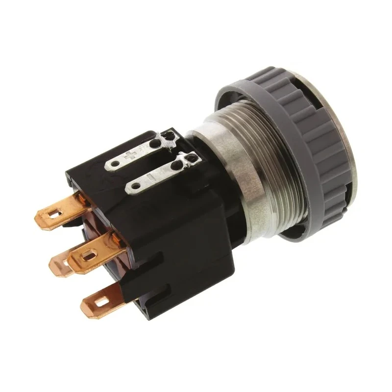 Schurter Illuminated Push Button Switch, Latching, Panel Mount, 22 mm Cutout, DPDT, Red LED, IP00/IP64, 30V 1241.6833.1121000
