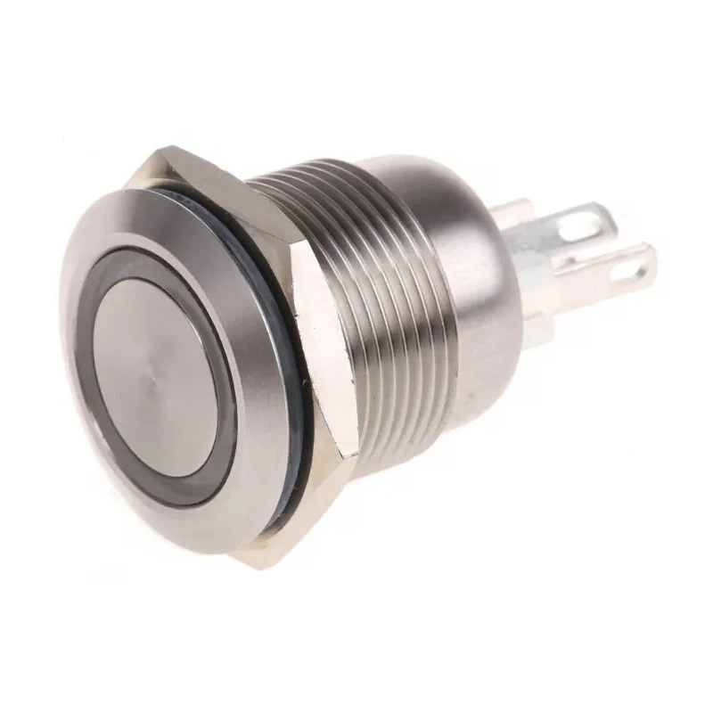 Bulgin Illuminated Push Button Switch Panel Mount Momentary SPST 19.2 mm Cutout White LED IP66 24 V dc MPI002