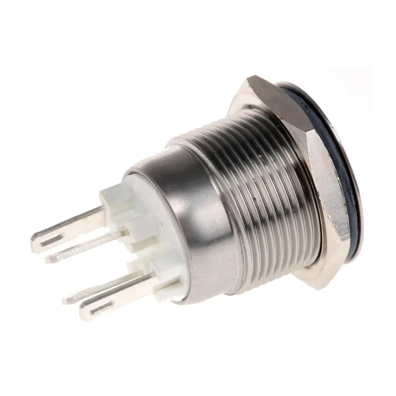 Bulgin Illuminated Push Button Switch Panel Mount Momentary SPST 19.2 mm Cutout White LED IP66 24 V dc MPI002