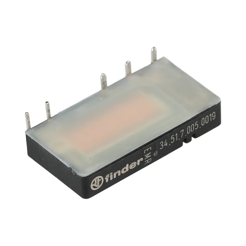 Finder Power Relay PCB Mount SPDT 5V DC Coil 6A Switching Current Silver Alloy Contacts 34.51.7.005.0019