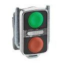 Schneider Electric Harmony XB4 Series Red, Green Spring Return Push Button Head, 22 mm Cutout, IP69K, IP67, IP66 ZB4BW7A3740