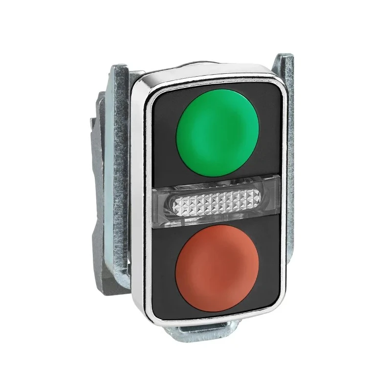 Schneider Electric Harmony XB4 Series Red, Green Spring Return Push Button Head, 22 mm Cutout, IP69K, IP67, IP66 ZB4BW7A3740