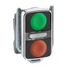Schneider Electric Harmony XB4 Series Red, Green Spring Return Push Button Head, 22 mm Cutout, IP69K, IP67, IP66 ZB4BW7A3740