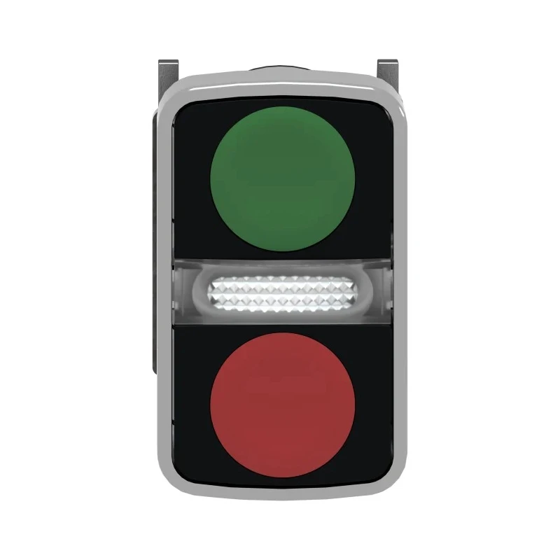 Schneider Electric Harmony XB4 Series Red, Green Spring Return Push Button Head, 22 mm Cutout, IP69K, IP67, IP66 ZB4BW7A3740