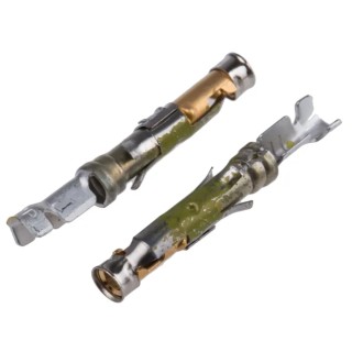 TE Connectivity Type III Series Female Crimp Terminal 13A Current, 24 AWG Min, 20 AWG Max, Brass Contact with Gold 66105-3