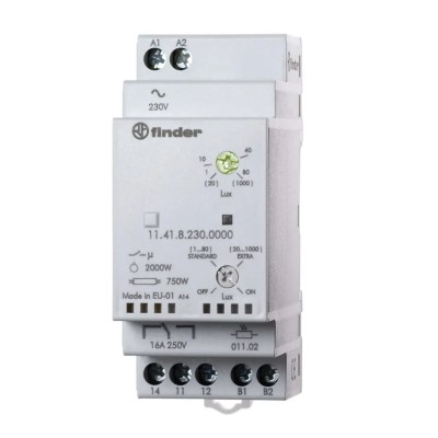 Finder Timer Light Switch 230V AC Single Channel SPDT Contact Configuration 11.41.8.230.0000