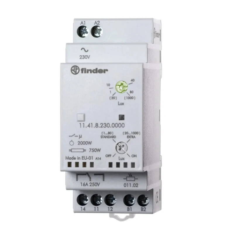 Finder Timer Light Switch 230V AC Single Channel SPDT Contact Configuration 11.41.8.230.0000