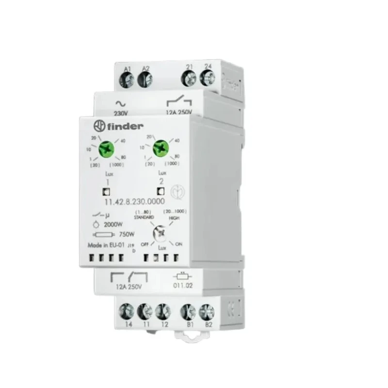Finder Timer Light Switch 2-Channel 230V AC with SPDT Contacts Series 11 11.42.8.230.0000
