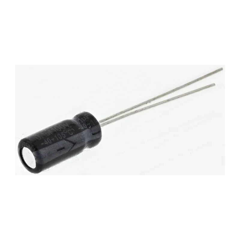 RS PRO 100 nF Radial Aluminium Capacitor 100V dc, Polar, Radial Lead 7111661P