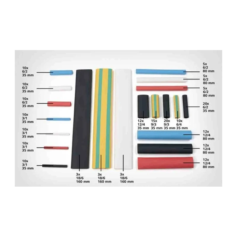 HellermannTyton Heat Shrink Tubing 35mm Length 3:1 Shrink Ratio Cross Linked 380-03005 SHRINKIT 321 UNIVERSAL BASIC-PO-X-MIX